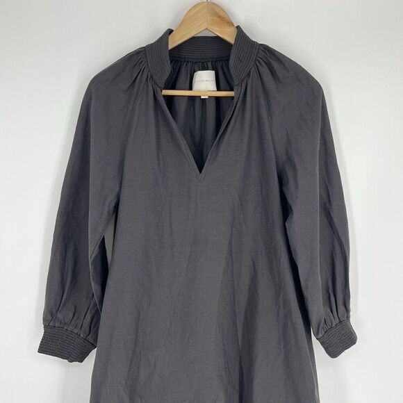 Brochu Walker Amaia Dress Size XS Womens Gray Shift Popover Smocked Pockets - Picture 2 of 10